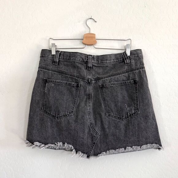 Free People Faded Black Sidecar Mini Skirt Size 31 - Picture 4 of 13